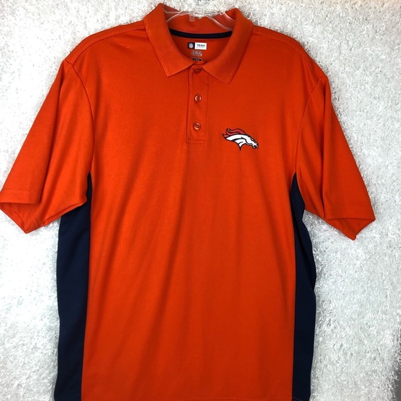 NFL Other - Men's NFL Denver Bronco Polo Orange Blue L
